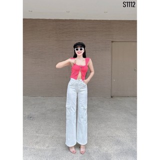 Quần Jeans Nữ Ống Suông Dài túi Hộp