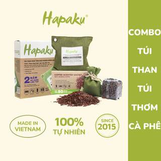 [Hút mùi xe hơi] Bộ sản phẩm Túi than hút mùi và Túi thơm Cà phê Arabica sử dụng cho xe hơi - Hapaku