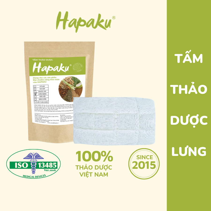 Tấm Thảo Dược Thay Thế Cho Đai Chườm Lưng Bụng Điện Hapaku - Hỗ Trợ Giảm Đau, Thư Giãn Cơ Thể