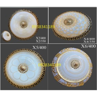 Đèn ốp trần 35cm - 40cm, đèn trang trí mái hiên, ban công, phòng thờ, đèn led 3 chế độ màu