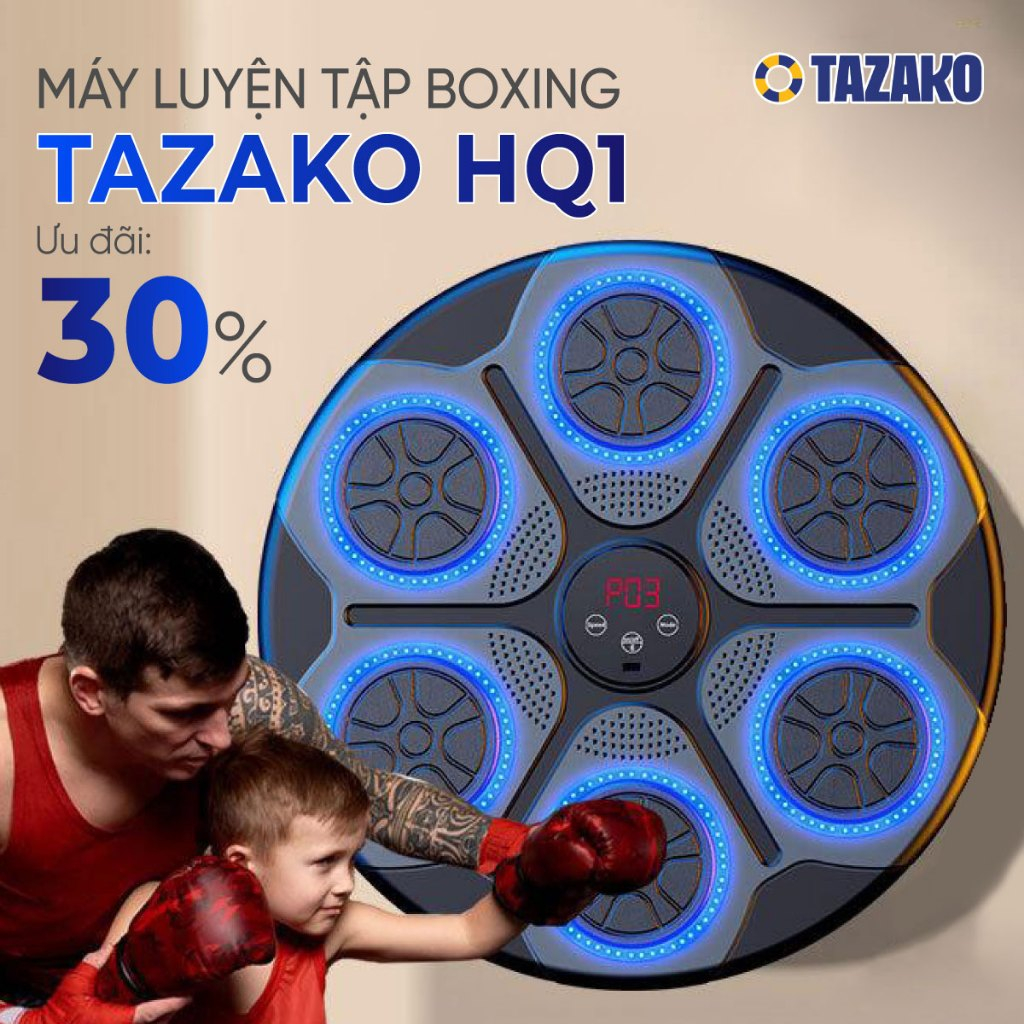 Máy tập boxing phản xạ Tazako HQ 01 Máy Boxing Âm Nhạc Thông Minh Treo Tường Đấm Bốc Điện Tử Mục Tiêu Huấn Luyện Tại Nhà