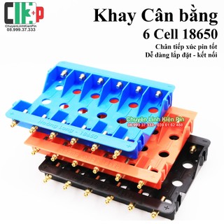 Khay pin nhựa đúc màu hoàng long sạc & cân bằng 6 pin 18650
