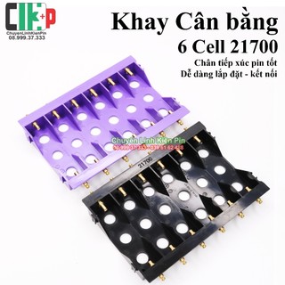 Khay pin nhựa đúc màu hoàng long sạc & cân bằng 6 pin 21700