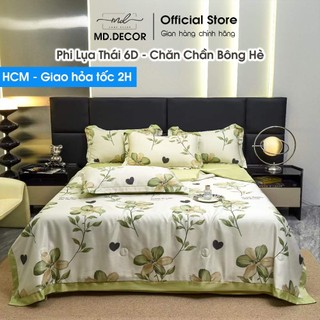Bộ chăn ga gối chần bông phi lụa Thái MD.Decor - Bedding nhập khẩu cao cấp êm mềm nhiều kích thước M6/M8