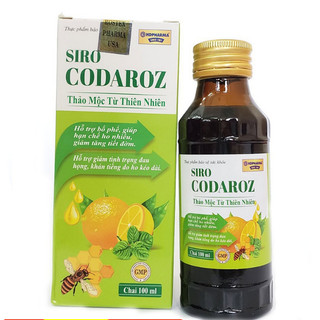 Siro Codaroz bổ phế, giảm ho, giảm viêm họng hết khò khòe, hết cảm cúm chai 100ml