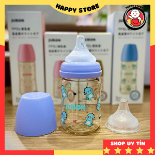 Bình sữa cho bé Jubon PPSU cao cấp họa tiết xinh size 170ml-270ml, tặng thêm 1 núm ti Happy Store