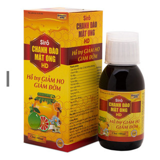 Sirô Chanh Đào Mật Ong HD giảm ho, giảm viêm họng, giảm đờm, hết khò khòe chai 100ml