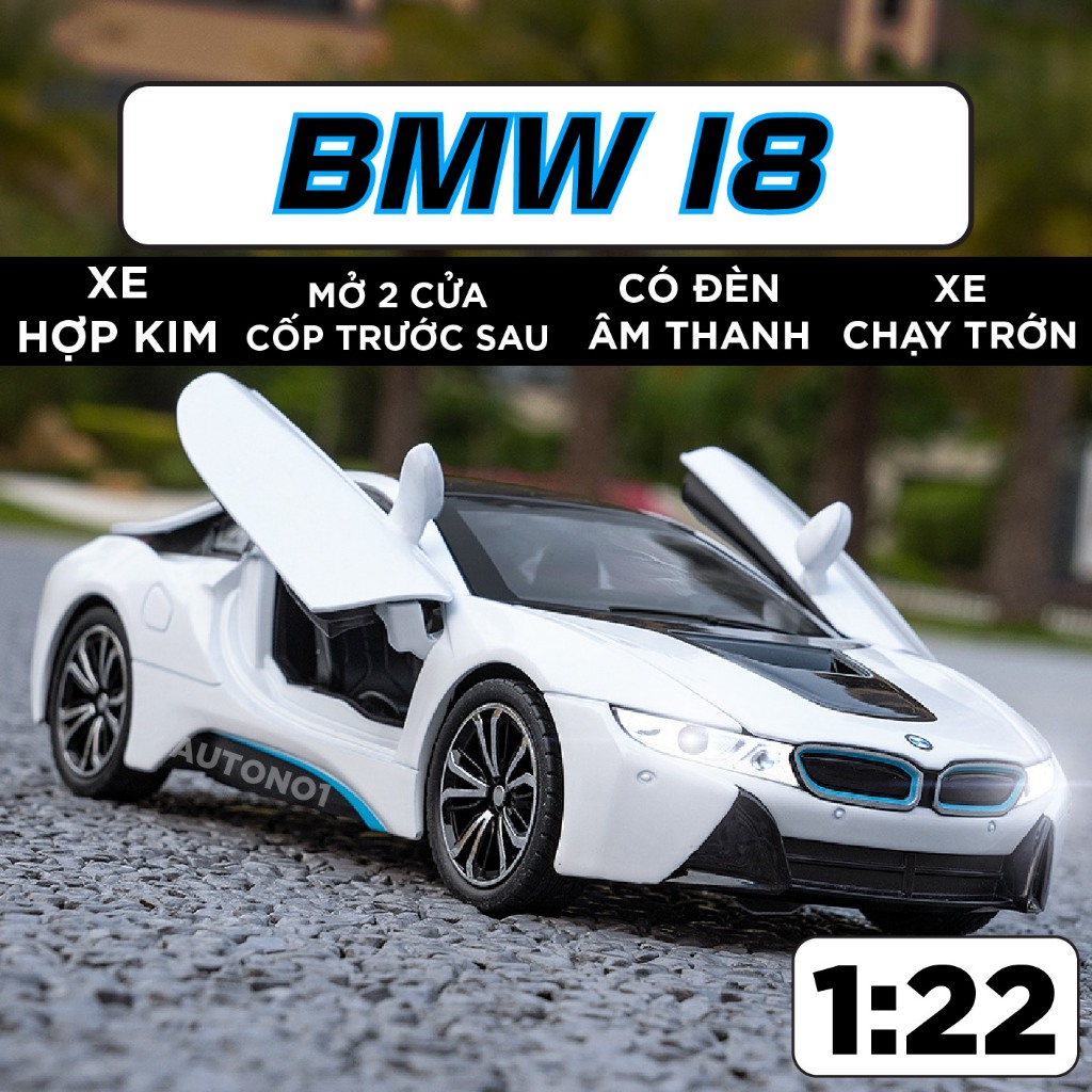 Mô hình xe BMW i8 tỉ lệ 1:22 Jiaye Model OT387