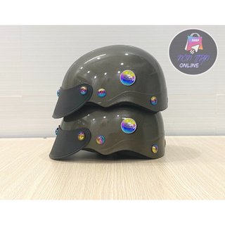 Nón bảo hiểm nửa đầu 1/2 - mũ bảo hiểm nửa đầu - sơn nhiều màu - phủ nano - gắn 7 ốc titan gr5 + mèo t