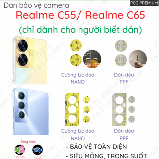Dán bảo vệ camera Realme C55/ Realme C65 loại nano chống bể, loại ppf chống trầy