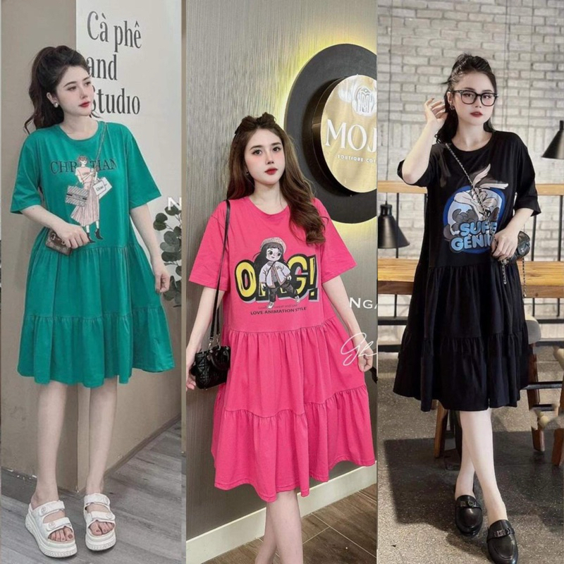 váy xuông bbd chất thun tầu (100% cotton tầu)