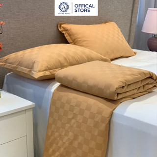 Vỏ Gối Nằm AMARA Dệt Gấm Jacquard Họa Tiết Caro Sang Trọng Kích Thước 50x70cm Thoáng Mát Đanh Mịn