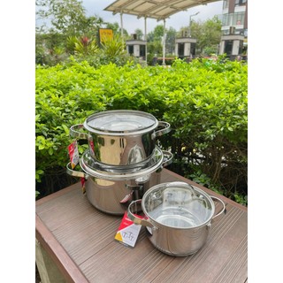 Nồi inox 304 cao cấp 5 đáy kalpen lermat nồi đáy từ 18cm, 20cm, 24cm