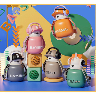 Bình nước giữ nhiệt hình gấu, chất liệu inox316 có quai đeo, dung tích 460ml