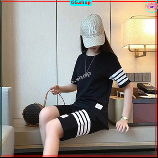 BỘ ĐÙI TỔ ONG 3 SỌC NỮ NAM BA MÀU UNISEX MẶC CẶP ĐÔI TRẺ TRUNG CO GIÃN THẤM HÚT TỐT - g5.shop
