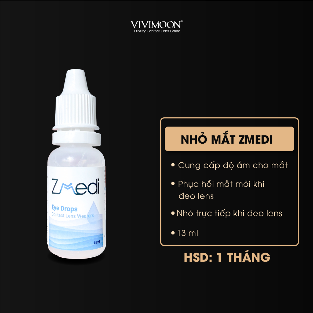 Nước nhỏ mắt giữ ẩm lens Zmedi VIVIMOON cho kính áp tròng 15ml