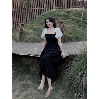 BỐNG - Váy thiết kế dáng dài phối nơ vai