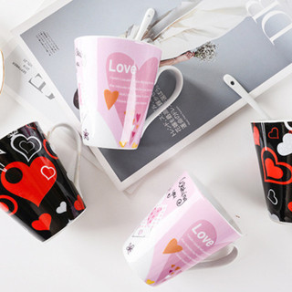 Cốc uống nước, cafe sứ giữ nhiệt lâu 400ml sang trọng tặng kèm thìa.