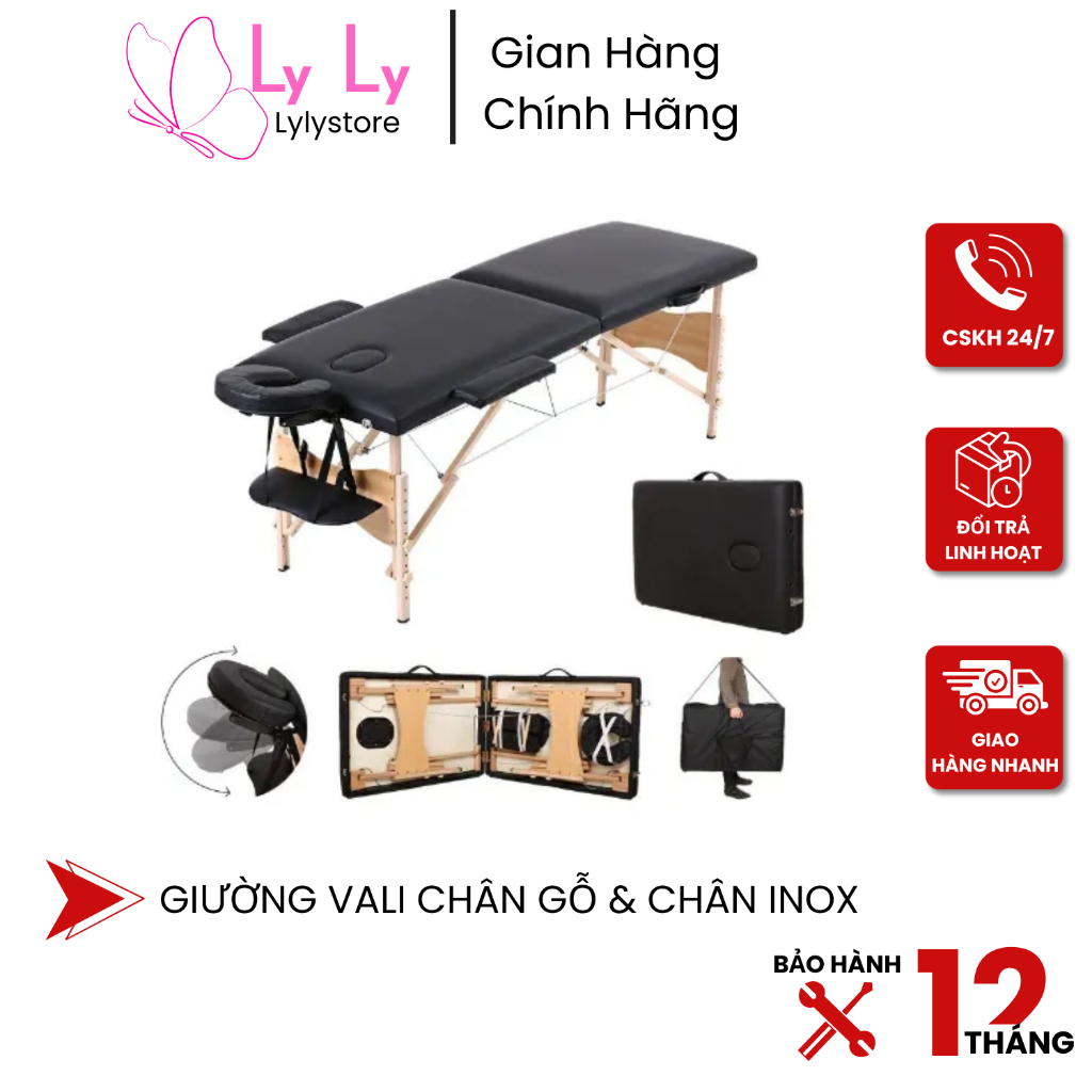 Giường Vali Gấp Gọn, Giường Vali Chân Inox, Giường Vali Chân Gỗ Chắc Chắn Kiểu Dáng Đẹp Full Phụ Kiện