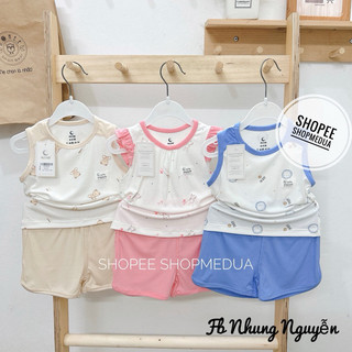 Bộ ba lỗ/ sát nách MOON chất petit size 6m đến 3y