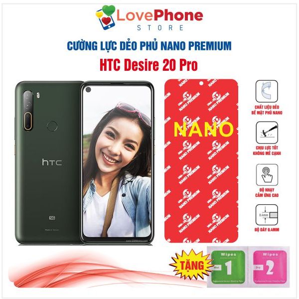 Cường lực HTC Desire 20 Pro dẻo phủ Nano Premium chống xước bảo vệ màn hình - Love Phone