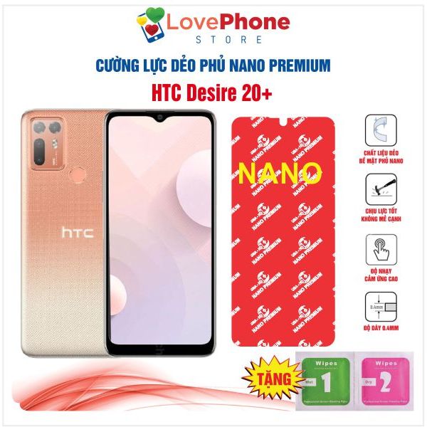 Cường lực HTC Desire 20 Pro+ dẻo phủ Nano Premium chống xước bảo vệ màn hình - Love Phone