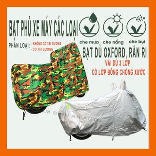 Bạt phủ xe máy cao cấp chống nắng mưa chất liệu vải dù oxford, dàn gi 3 lớp phù hợp với mọi dòng xe
