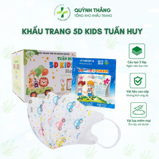  Khẩu trang 5D Mask trẻ em 3 lớp Tuấn Huy  combo 100 cái  