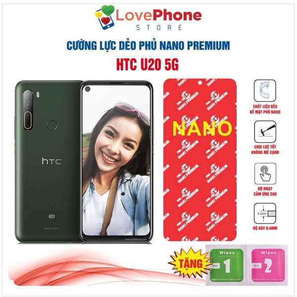 Cường lực HTC U20 5G dẻo phủ Nano Premium chống xước bảo vệ màn hình - Love Phone