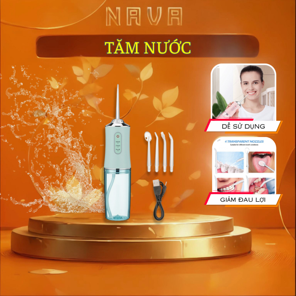 Máy Xịt Nước Tăm Răng Cầm Tay NAVA LIFE Thiết Bị Vệ Sinh Răng Miệng Chính