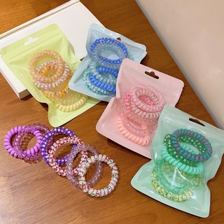set6 dây buộc tóc xoắn lò xo nhiều màu săc dành cho nữ 👍freeship🐯