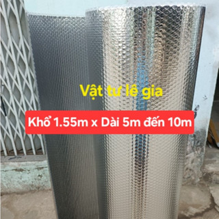 (Khổ 1,5m x Dài 5m_10m X dày 4mm) Tấm Cách nhiệt 2 mặt bạc túi khí chống nóng mái tôn hiệu quả