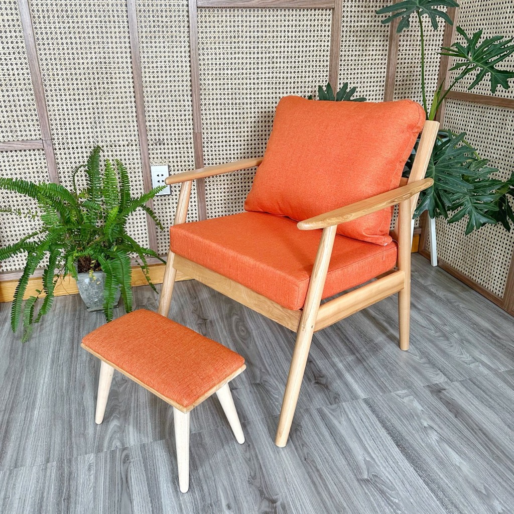Ghế sofa làm nail, ghế sofa thư giản bằng gỗ sồi cao cấp (bọc nệm có thể tháo rời )