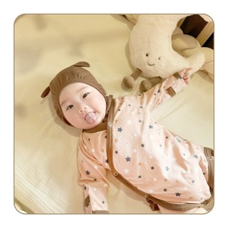 Body dài tay cho bé Unbee kèm mũ gấu hồng, hồng nhạt hàng thiết kế họa tiết hươu 100% chất Cotton Hàn cao cấp - QA014