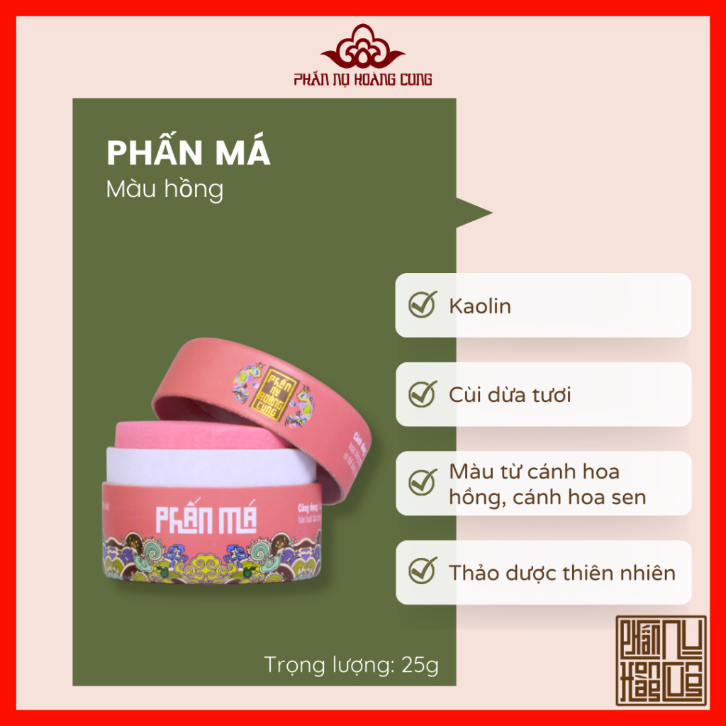 Phấn Má Màu Hồng Phấn Nụ Hoàng Cung Trọng Lượng 25g