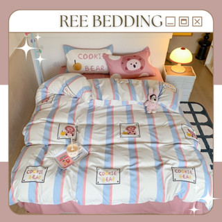 Bộ chăn ga gối Cotton đũi mềm CUTE ANIMAL CTD267 Ree Bedding hoạ tiết thú đáng yêu đủ size giường nệm