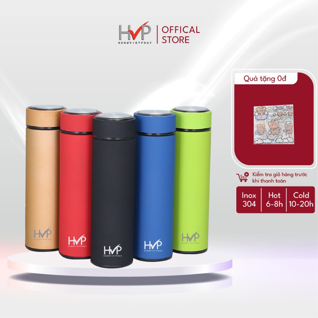 Bình nước giữ nhiệt bình giữ nhiệt nhiều màu inox 304 siêu bền dung tích 500ml giữ nhiệt nóng lạnh 10h chính hãng