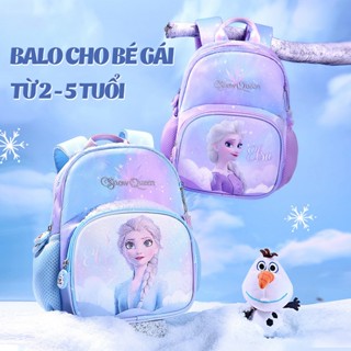 Balo cho bé gái đi học mẫu giáo mầm non 1989KIDS từ 2 đến 5 tuổi hình in elsa siêu nhẹ thoáng khí cao cấp BL27