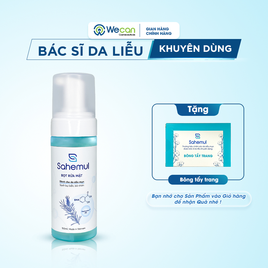 Bọt Rửa Mặt Sahemul Làm Sạch Sâu Êm Dịu Cho Da Dùng Cho Da Dầu Mụn 150ml