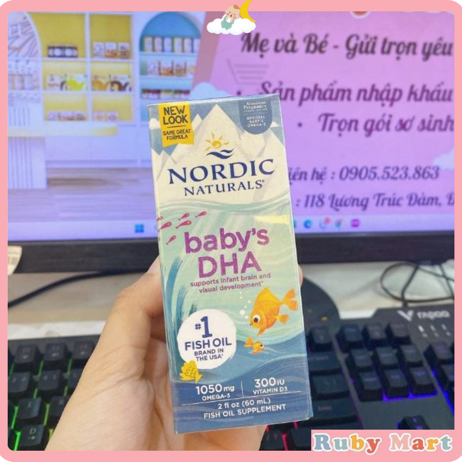 [Date 2026] Siro bổ sung DHA, 1050 mg Omega 3 kèm Vitamin D3 của Nordic Naturals Baby DHA cho trẻ sơ sinh-Chính hãng