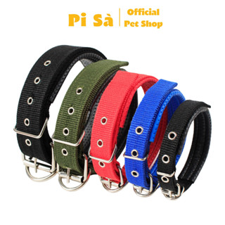 Vòng cổ bằng dù cho chó lớn nhỏ có đệm lót cổ mềm | Vòng đeo cổ vải dù cho chó dày dặn khoá gài lỗ chắc chắn