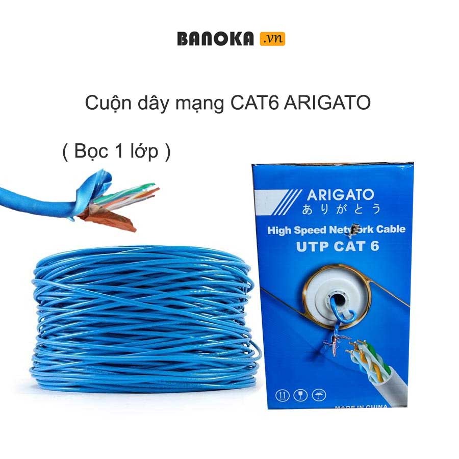 (Cuộn 305M)Cáp Mạng CAT6 FTP ARIGATO-Bọc bạc 1 lớp Chống Nhiễu-Lõi 0.55mm-Dây cáp mạng BOOTROOM Cat6