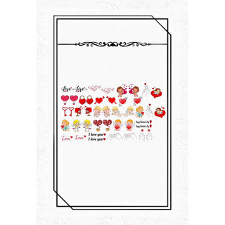 Hình bóc dán mẫu valentine sticker dán