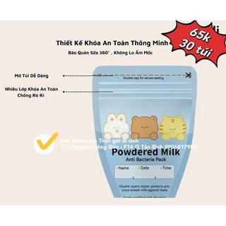 TÚI TRỮ SỮA BỘT MOLLI ( hộp 30 túi )