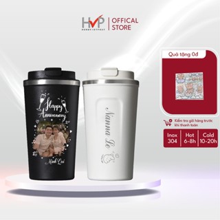 Ly giữ nhiệt cốc giữ nhiệt làm bằng inox 304 in khắc hình ảnh tên câu chúc logo công ty theo yêu cầu 510ml giữ nhiệt lâu