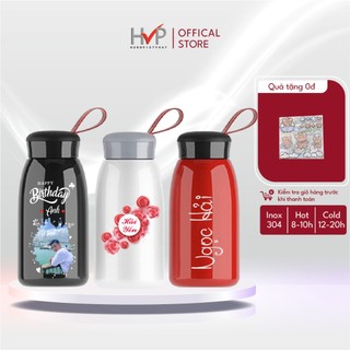 Bình giữ nhiệt bình có quai xách in khắc tên hình ảnh logo theo yêu cầu inox304 dung tích 520ml giữ nhiệt từ 8h-10h