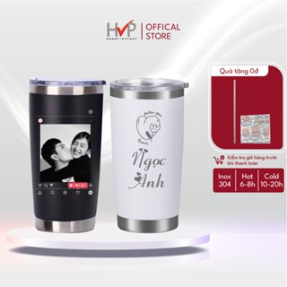 Ly giữ nhiệt HVP Cốc giữ nhiệt HVP làm bằng inox 304, giữ nhiệt từ 8h-10h in/khắc tên, hình ảnh theo yêu cầu 600ml