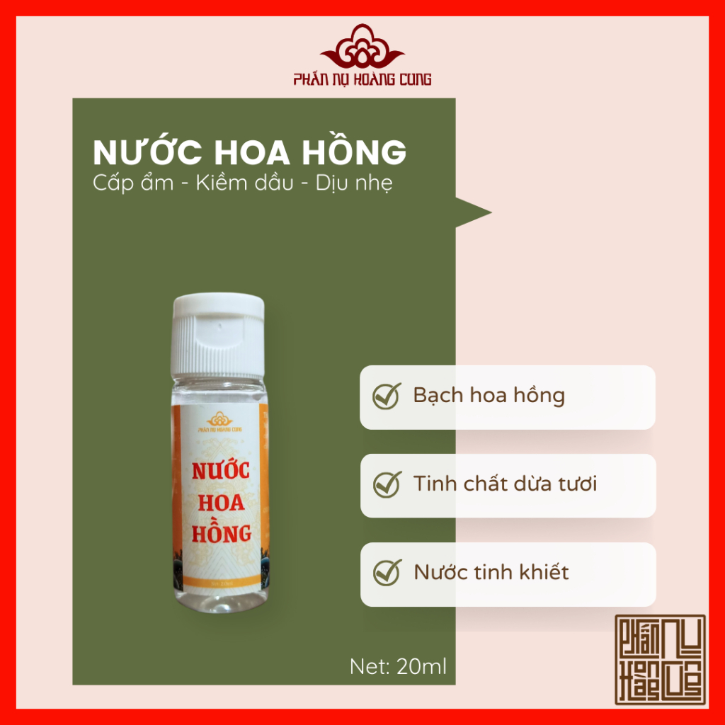 Nước Hoa Hồng Mini Size Phấn Nụ Hoàng Cung 20ml