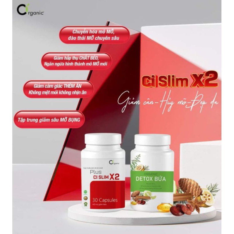 Trà CI SLIM x2 tặng kèm detox bứa giúp đẹp dáng đẹp da thành phần tự thảo dược