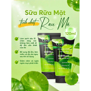 Sữa rửa mặt coslive rau má giảm mụn hiệu quả 120ml